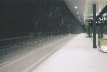 Austria Train Station in Snow Storm 2005